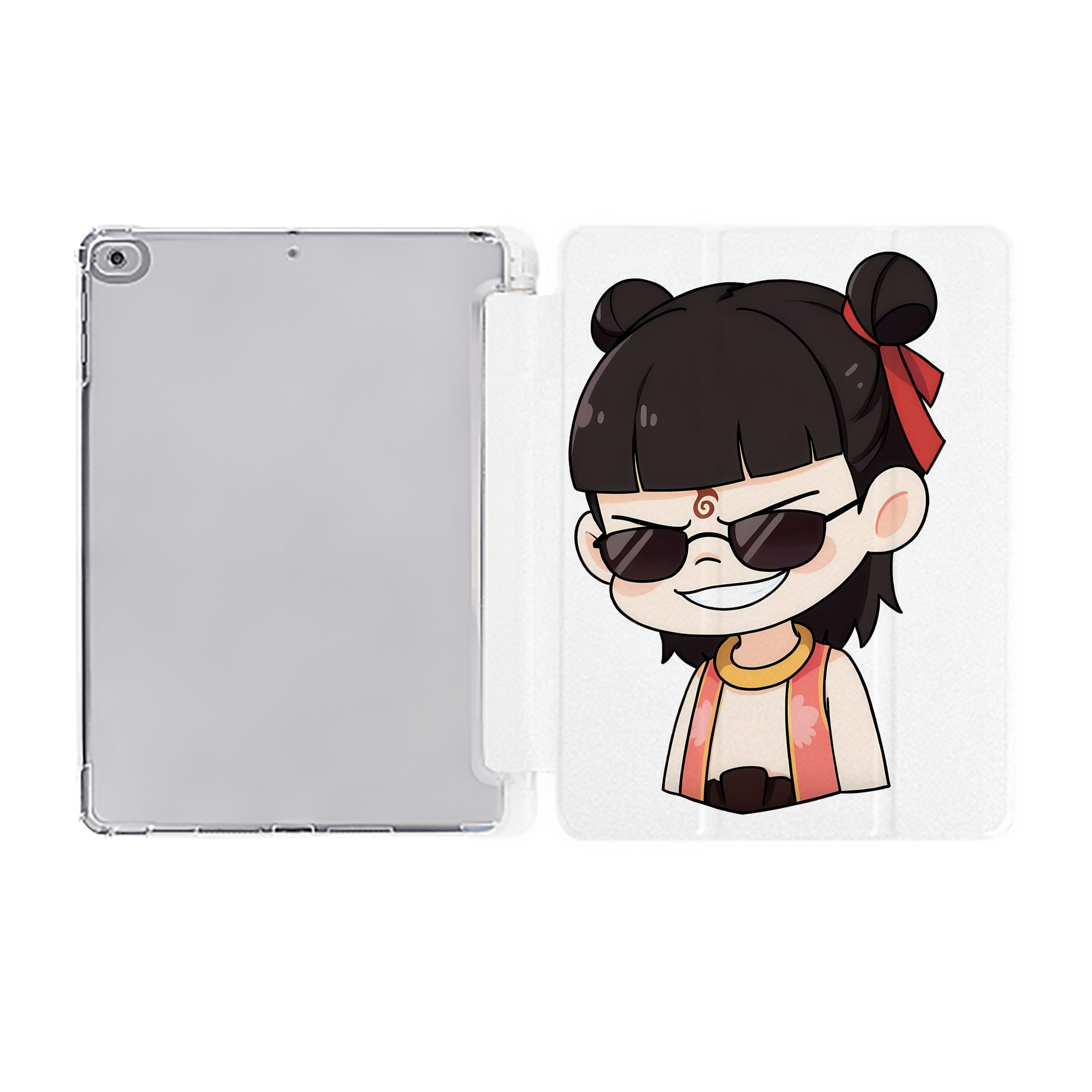 （画像用） Ne Zha 2 ナタ 魔童の大暴れ IPad ケース ペン収納付き 三つ折りスタンド PUレザー×シリコン 対応機種9.5/10.5/10.9インチ